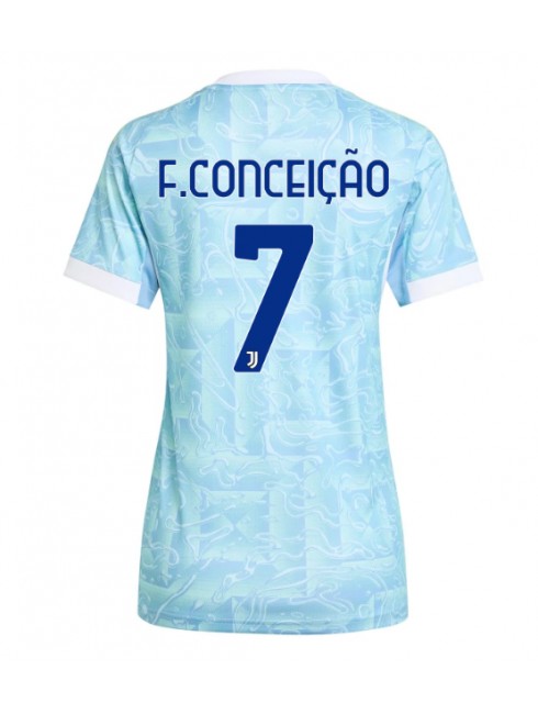 Ženski Nogometna dresi replika Juventus Francisco Conceicao #7 Gostujoči 2025-26 Kratek rokav Ženski Nogometna dresi replika Juventus Francisco Conceicao #7 Gostujoči 2025-26 Kratek rokav